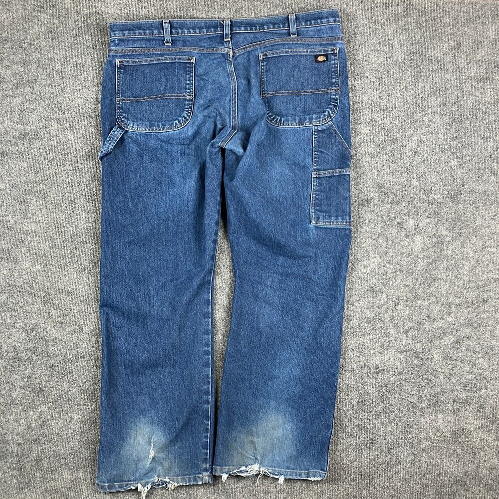 Dickies Carpenter 40X30 Jeans Mens Relaxed Straight Blue Distressed Utility